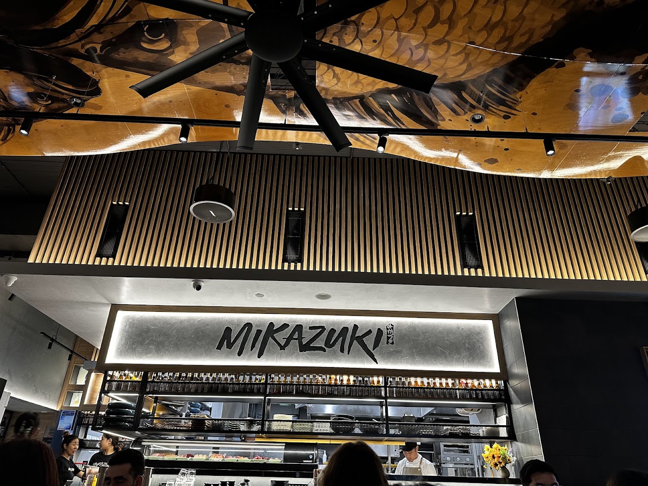 Mikazuki Haymarket dining room signage and sushi counter
